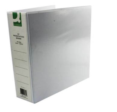 Q-Connect Presentation 65mm 4 D-Ring Binder A4 White (Pack of 6)